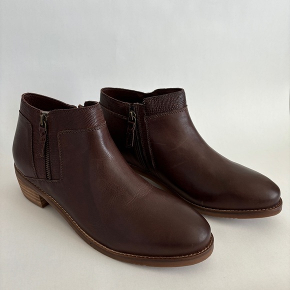 SoftWalk Nordstrom womens brown leather Rubi side zip Ankle Boots size 11 - Picture 1 of 10